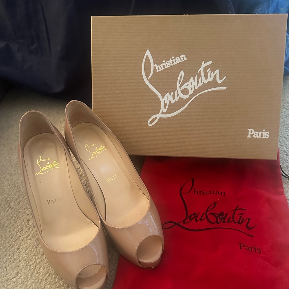 Christian Louboutin Nude Peep Toe Heels